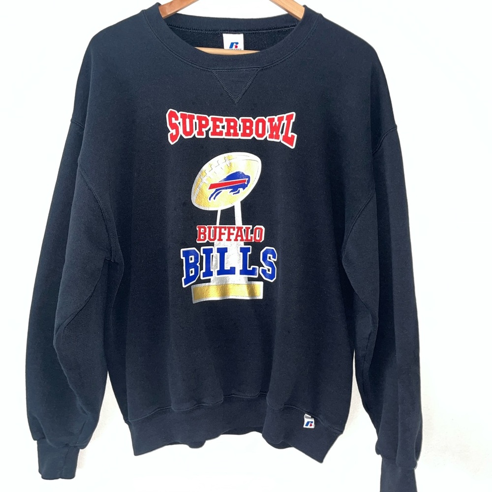 Vintage ❤️🦬💙Buffalo Bills Crewneck Size L RARE